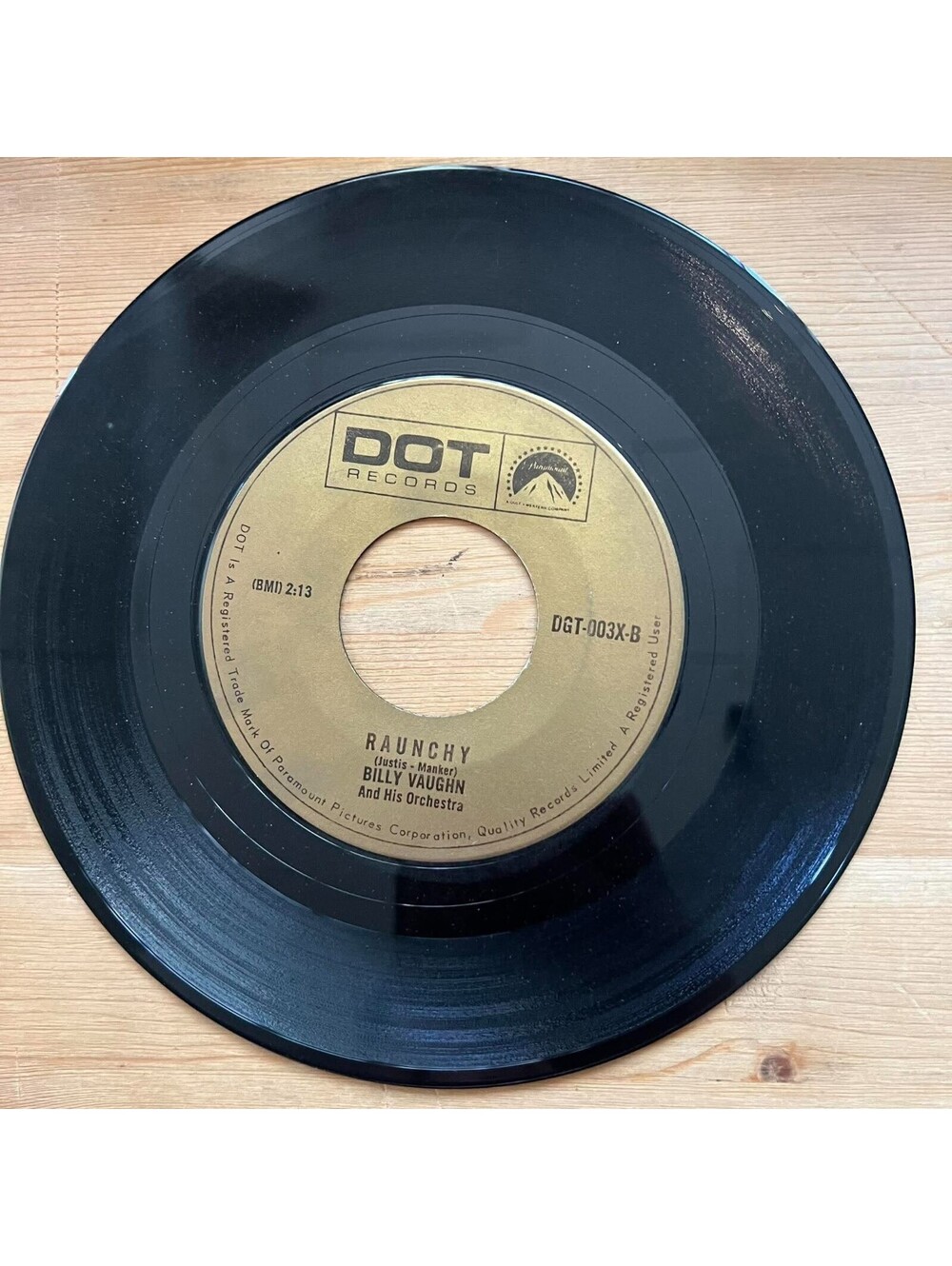 Billy Vaughn and his Orchestra - Raunchy/Sail Along Silvery Moon 45rpm VG+ R17